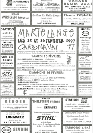 Affiche du Carnaval de Martelange 1997
