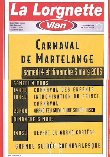 Affiche du Carnaval de Martelange 2006