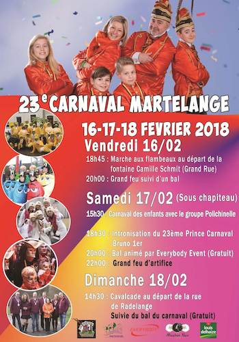 Affiche du Carnaval de Martelange 2018