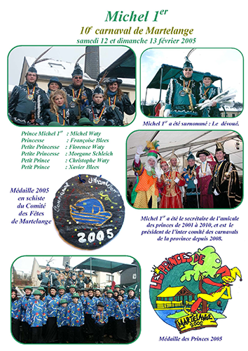 Carnaval de Martelange 2005, Brochure de Michel 1er
