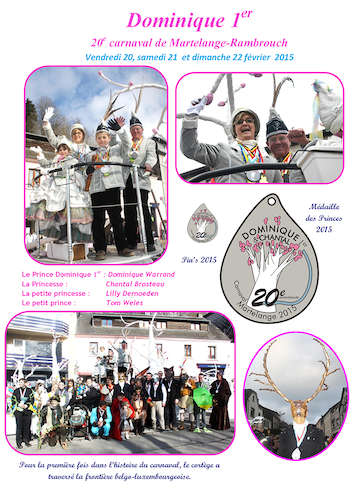 Carnaval de Martelange 2015, Brochure de Dominique 1er