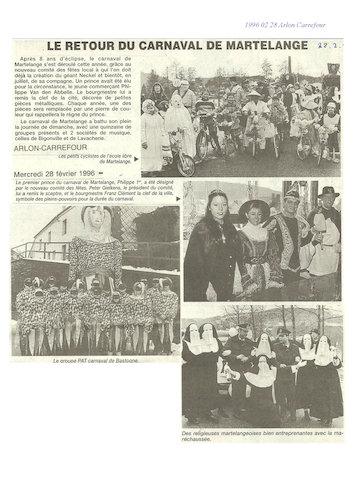 Carnaval de Martelange 1996, La revue de presse de Philippe 1er