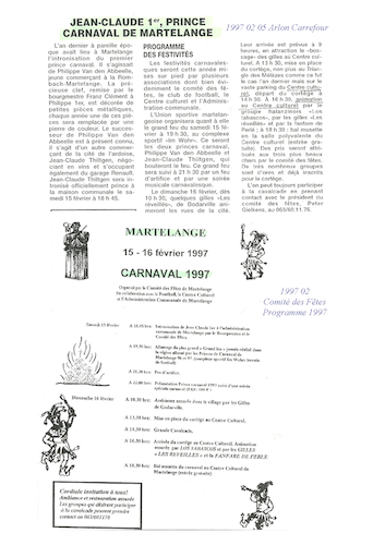 Carnaval de Martelange, Revue de presse de Jean-Claude 1er  †