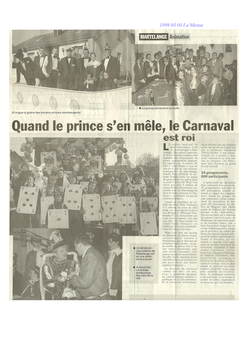Carnaval de Martelange, Revue de presse de Joël 1er