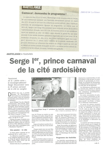 Carnaval de Martelange, Revue de presse de Serge 1er