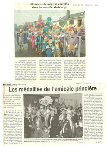 Carnaval de Martelange, Revue de presse de Yoann 1er