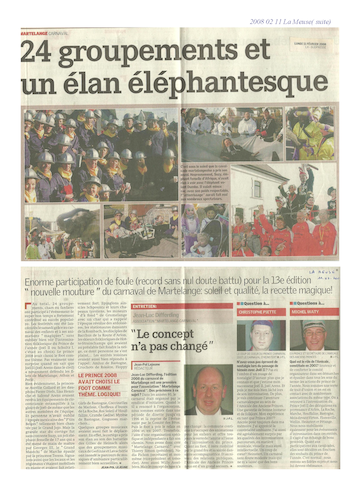 Carnaval de Martelange 2008, La revue de presse de Joël II