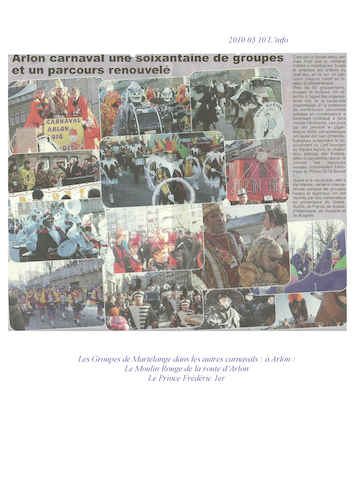 Carnaval de Martelange 2010, La revue de presse de Frédéric 1er