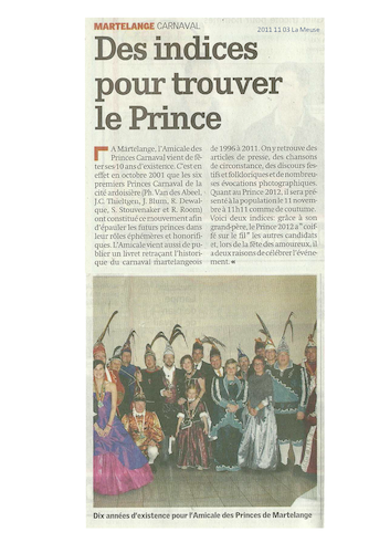 Carnaval de Martelange 2012, La revue de presse de Laurent 1er