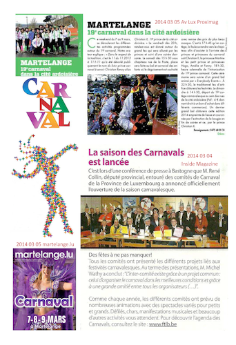 Carnaval de Martelange, Revue de presse de Christian II