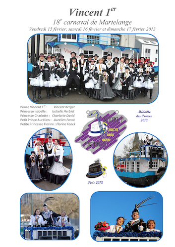 Carnaval de Martelange 2013, Brochure de Vincent 1er