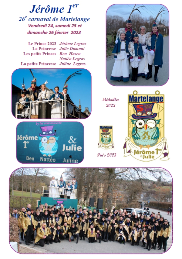 Carnaval de Martelange 2023, Brochure de Jérôme 1er