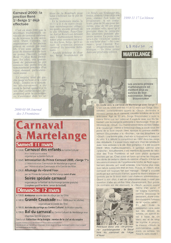 Carnaval de Martelange, Revue de presse de Serge 1er